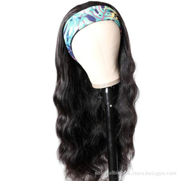 Headband Wigs With Drawstring And Combs Headband Half Wig Cuticle Aligned Hair Wholesale Hair Vendors body wave Human Hair Wigs